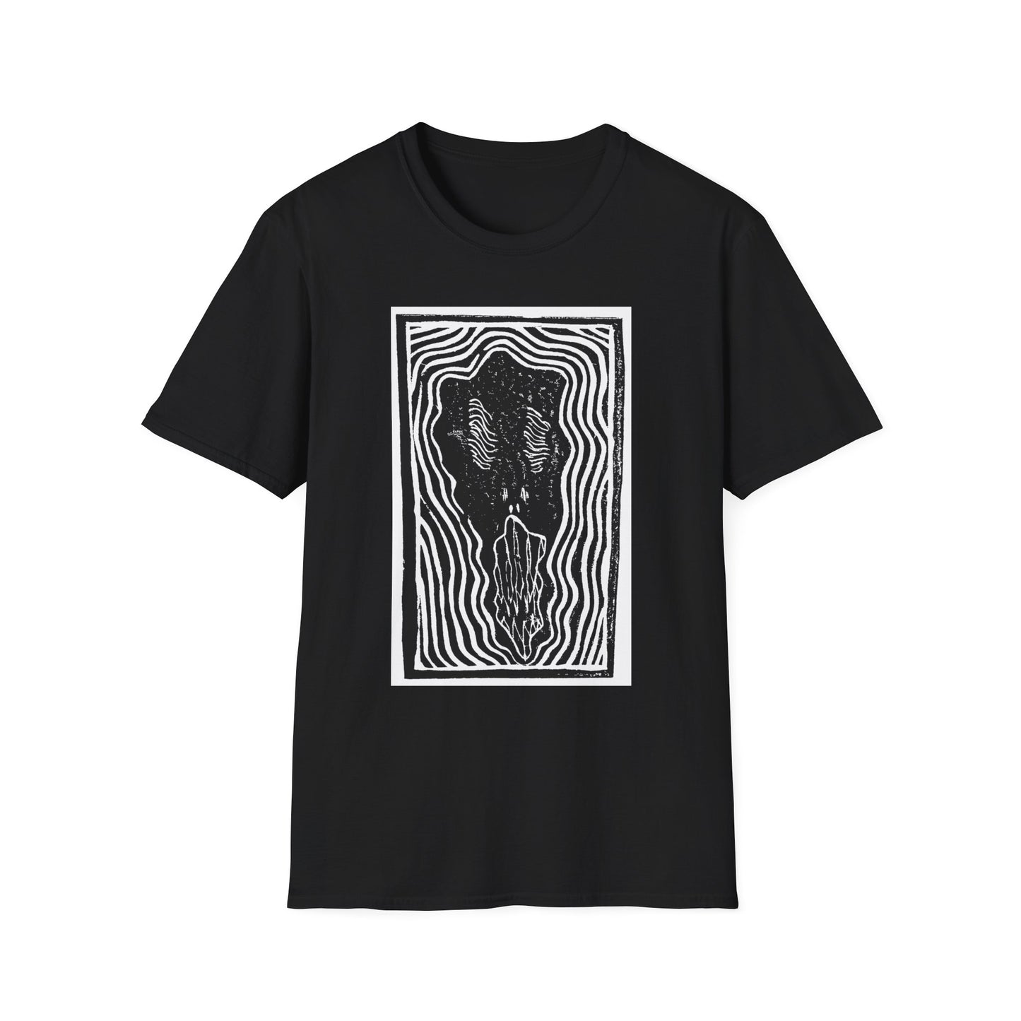 “Wavy Face” (Black & White) T-Shirt