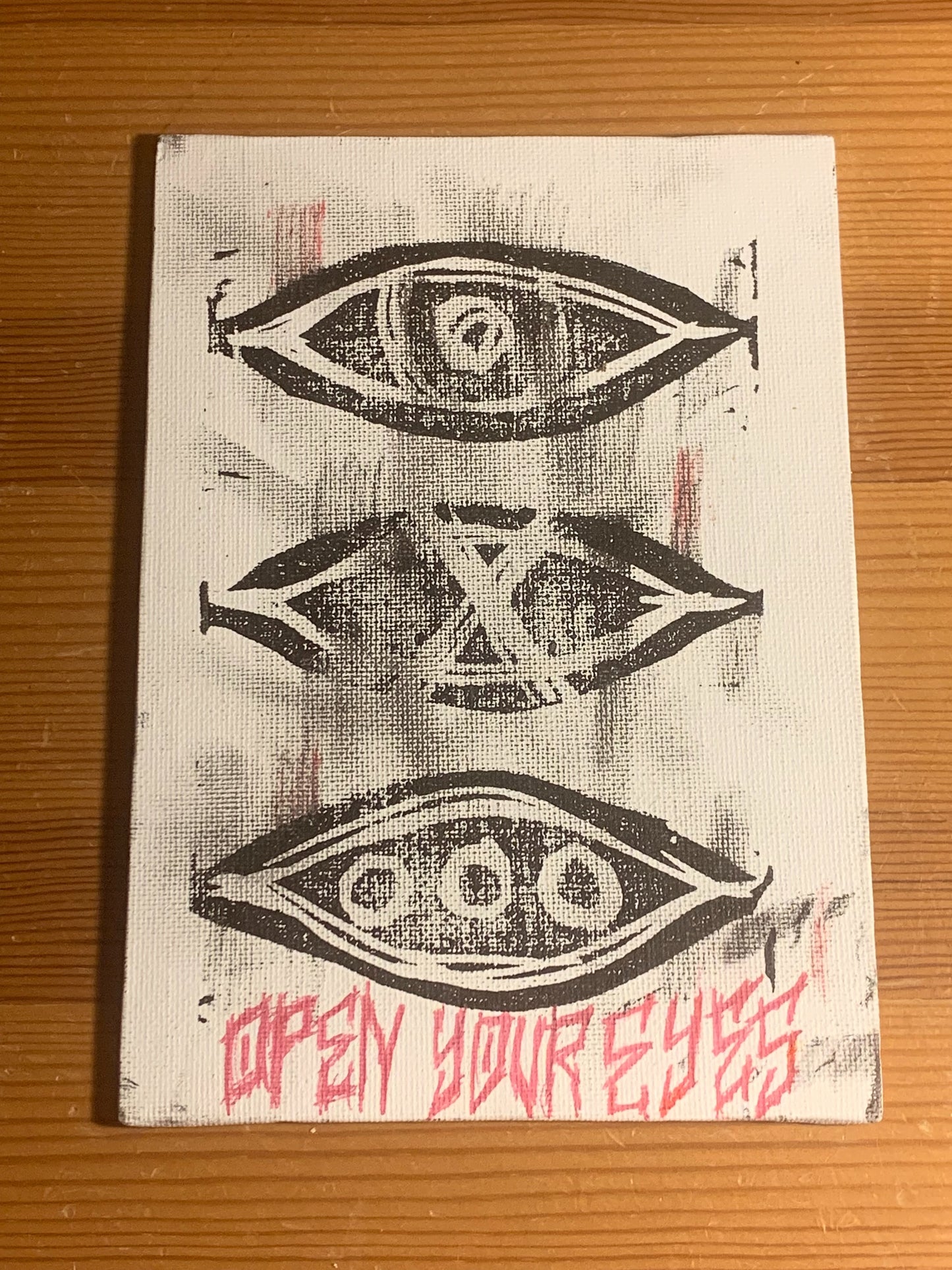 “Open Your Eyes #3” Mixed Media Canvas Panel