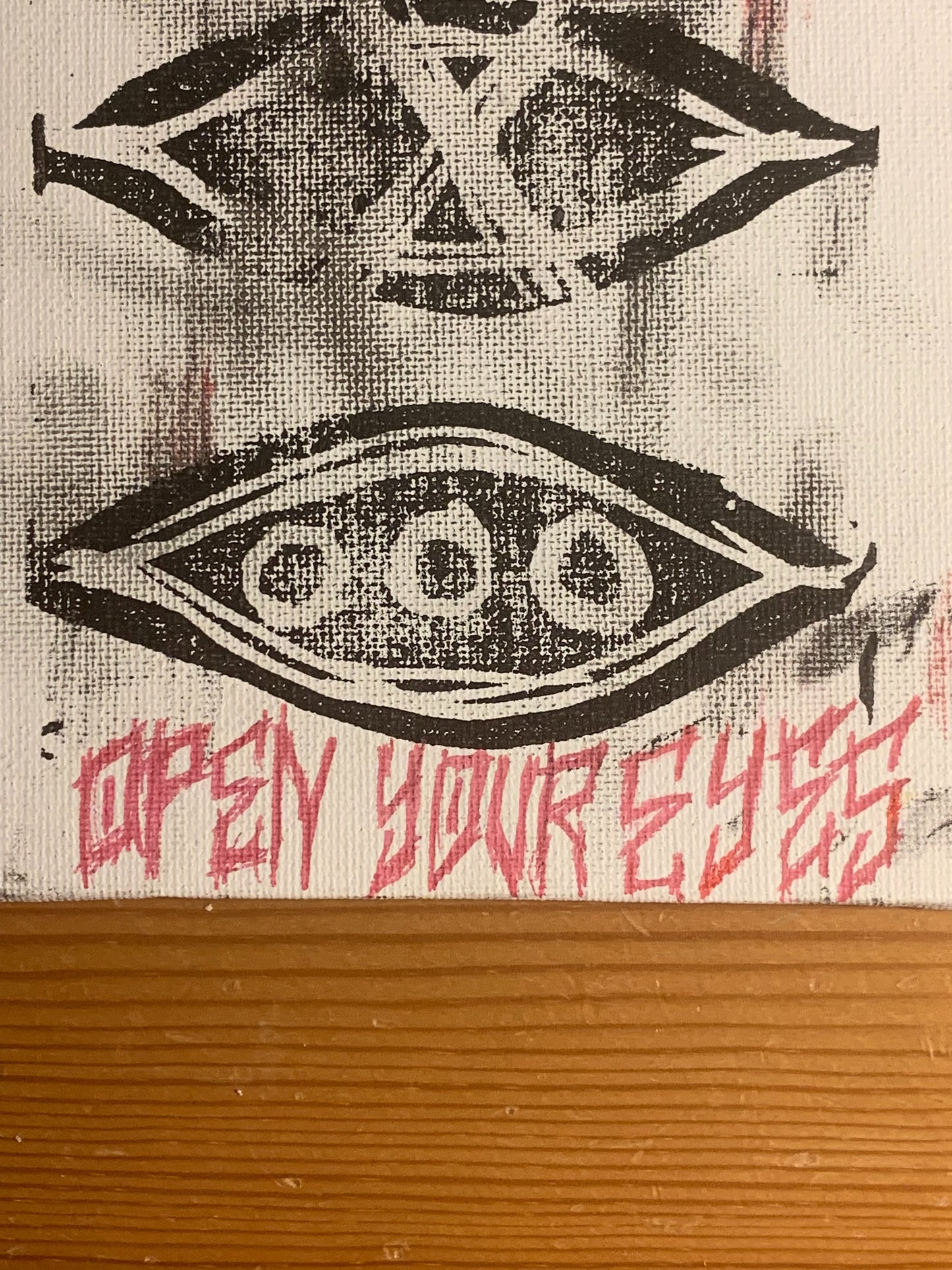 “Open Your Eyes #3” Mixed Media Canvas Panel