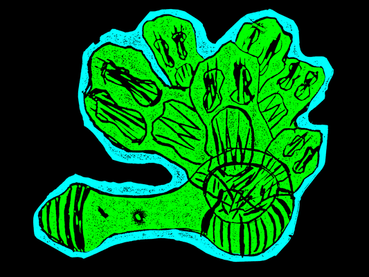 “Haunted Pipe” (Green & Blue) Digital Print